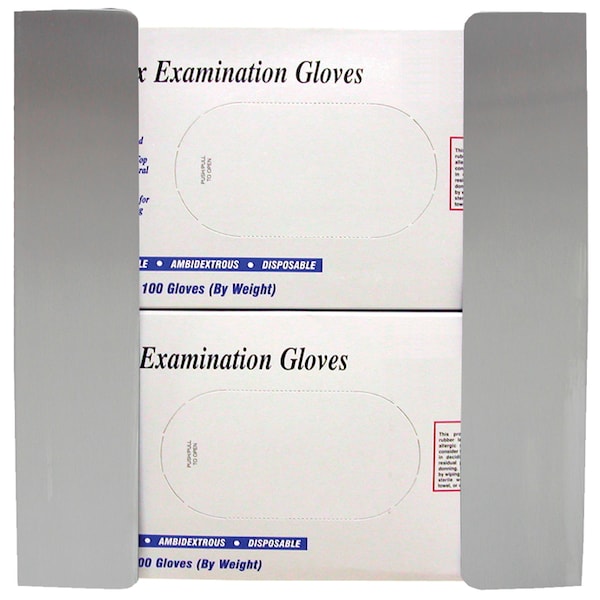 Double Glove Box Holder/Dispenser, Stainless Steel